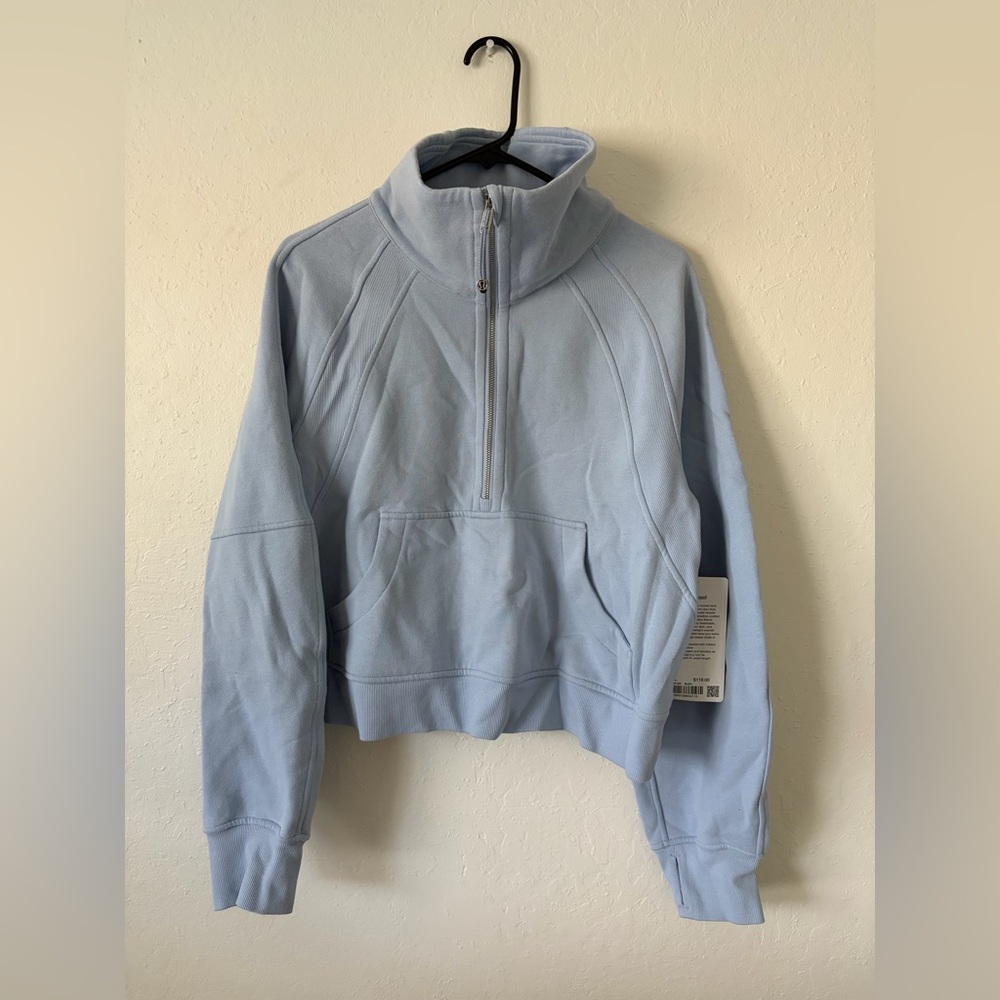 NWT Lululemon Scuba Oversized Funnel Neck Shirt
Blue Linen